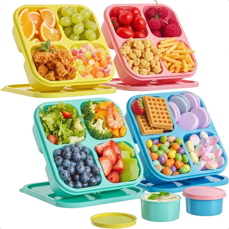 Reusable Snack Box Container Set with Sauce Containers