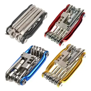 11 in 1 Bicycle Repair Tool Kit Mountain Bike Wrench Screwdriver Chain Hex Spoke Multifunction Bicycle Repair Set Cycling Tool 1