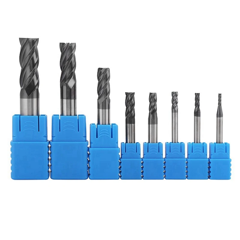 

HLZS-24Pcs 2-12Mm Carbide End Mill 4 Flutes End Mill Set Milling Cutter Tool Kit CNC Carbide Milling Cutter Spiral Bits