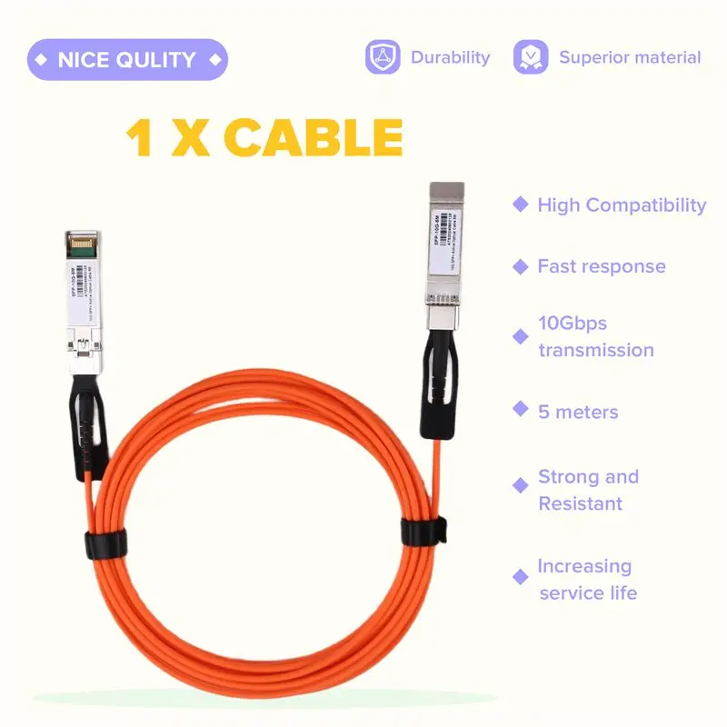 [EYELNEW】 Mikrotik 스위치 호환 10G SFP+ AOC OM2 케이블 10Gbps 5M LSZH 10G SFP+ AOC Om2cable