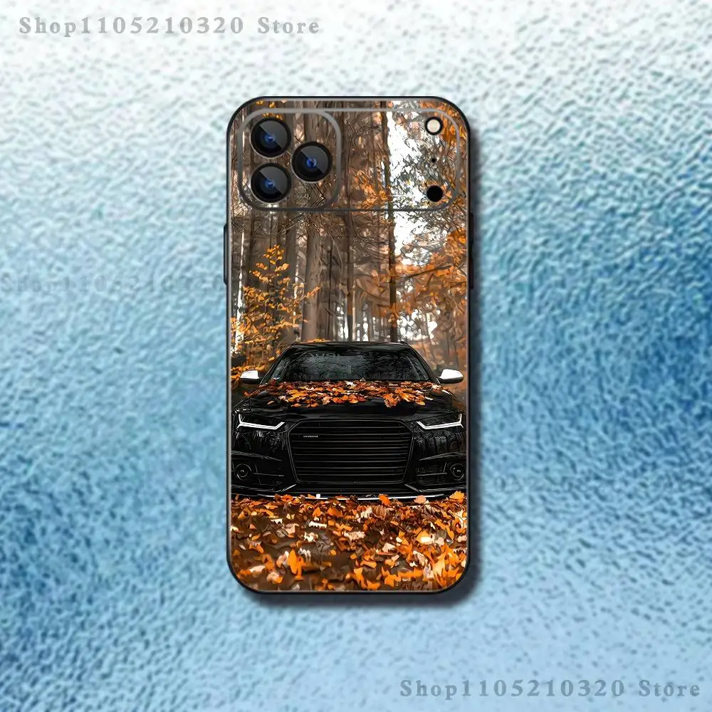 Sleek Black Silicone Phone Case in Automotive Design