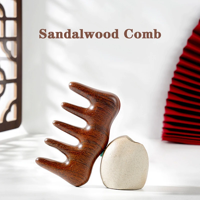 

Natural Wood Comb Gold Silk Sandalwood Handmade Wide-toothed Massage Hair Combs Portable Scalp Healthy Anti-static Brush Travel