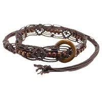 Vintage Handmade Woven Waist Chain for Women Fashion Brown Beaded Personality Jeans Dress Belly Chain Body Jewelry Accessories 6