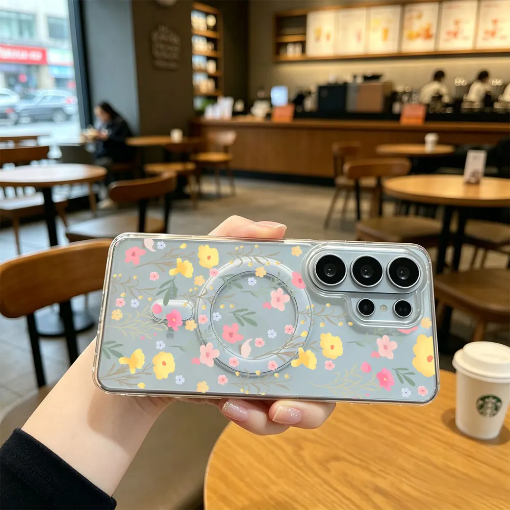 Cartoon Floral Pattern Magsafe Phone Case Cover