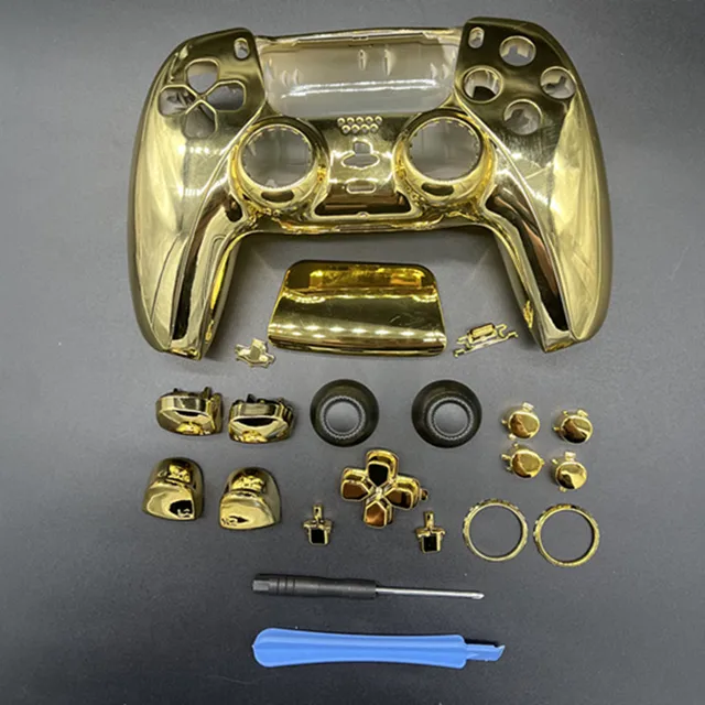  Plating Gold Housing Case Shell and Buttons Custom Full Kit  Replacement, for Sony Playstation 5 PS5 Wireless Controllers, New Colorful  DIY Plated Button + JoyStick Thumbsticks Set Accessories : Everything Else