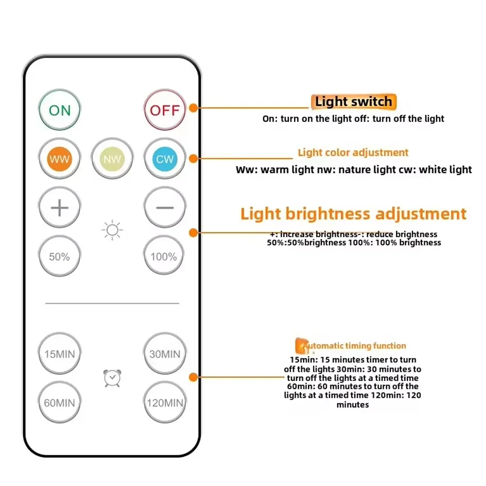 Rechargeable LED Ambient Night Light with Remote Control & Color Changing Features