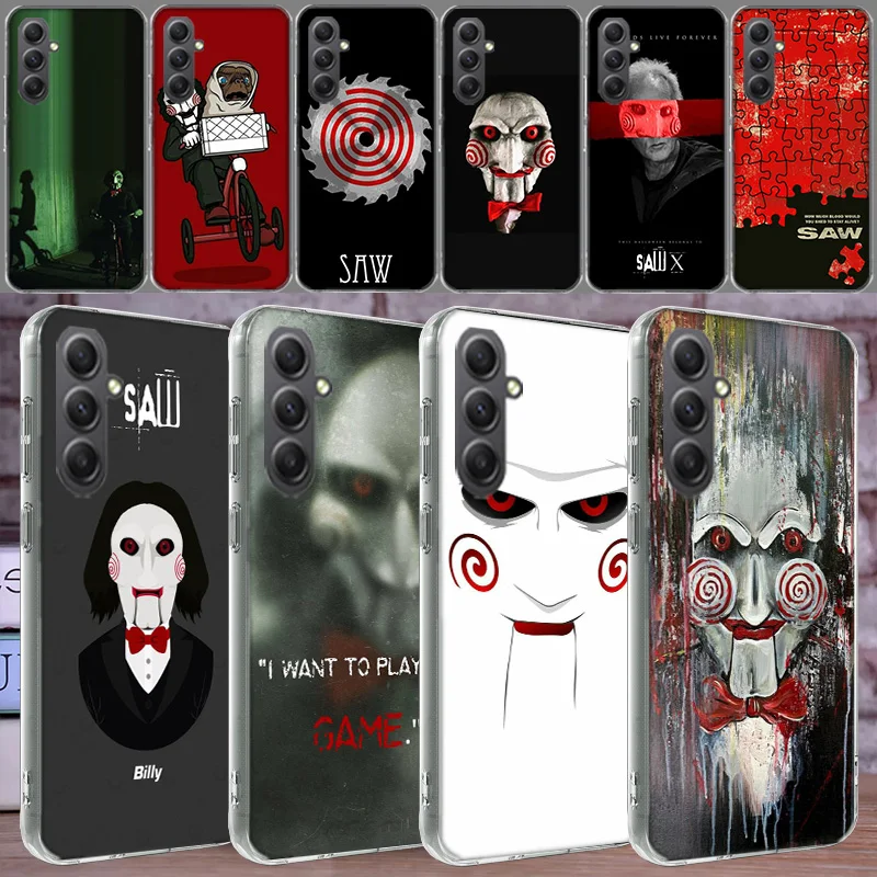 Saw Horror Moive Phone Per Samsung Galaxy A71 A51 A41 A31 A21 A11 M11 M12 M30S M31 M32 M51 M52 J8 J6 J4 F52 F62 A80 A90 Cover Cl