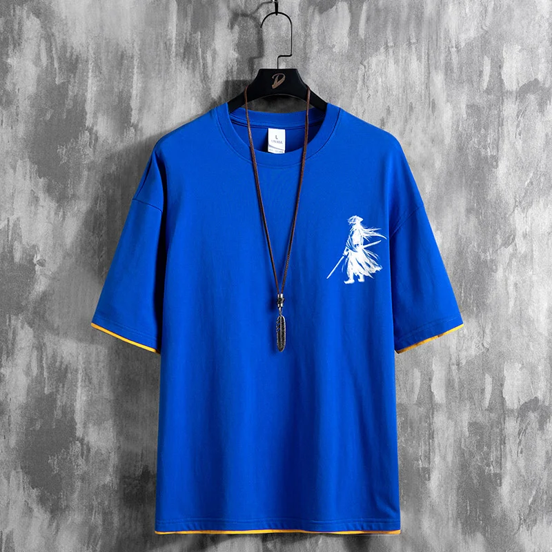 

Tshirt Men 2024 New Summer Shirts Cotton O-neck Tops High Quality Short Sleeve Tees Black T-Shirt Size M-4XL Dropshipping