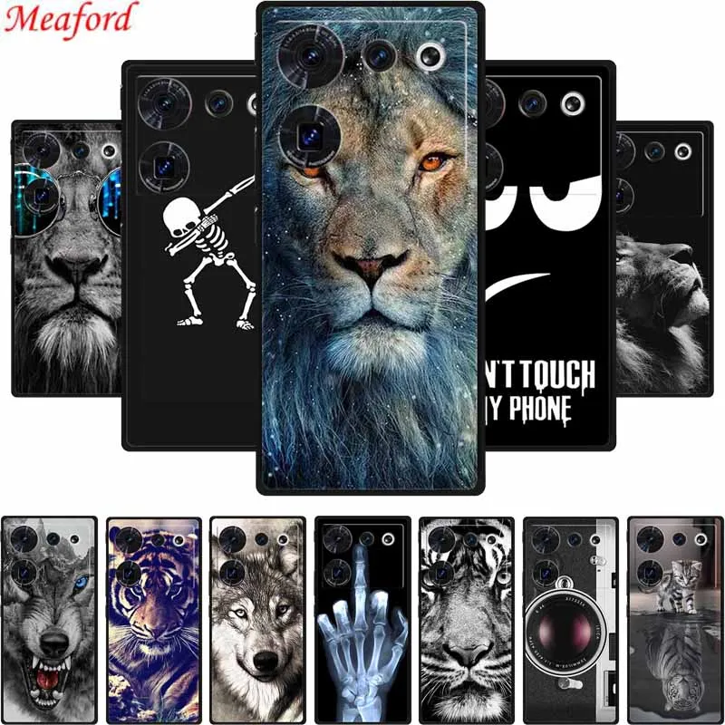 Per Zte Nubia Z50 Ultra Cover Per Telefono Lion Wolf Custodie Morbide In Silicone Nero Per Zte Z50 Ultra Cover Posteriore Z 50 Ultra 6.8"