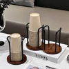 Disposable Cup Storage Holder Rack Shelf Water Tea Cups Wood Dispenser with Longer Stick Mug Display Stand Organizer Supplies 1