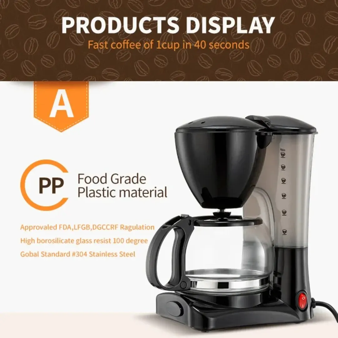 6 Cups Coffee Maker Machine-Electric