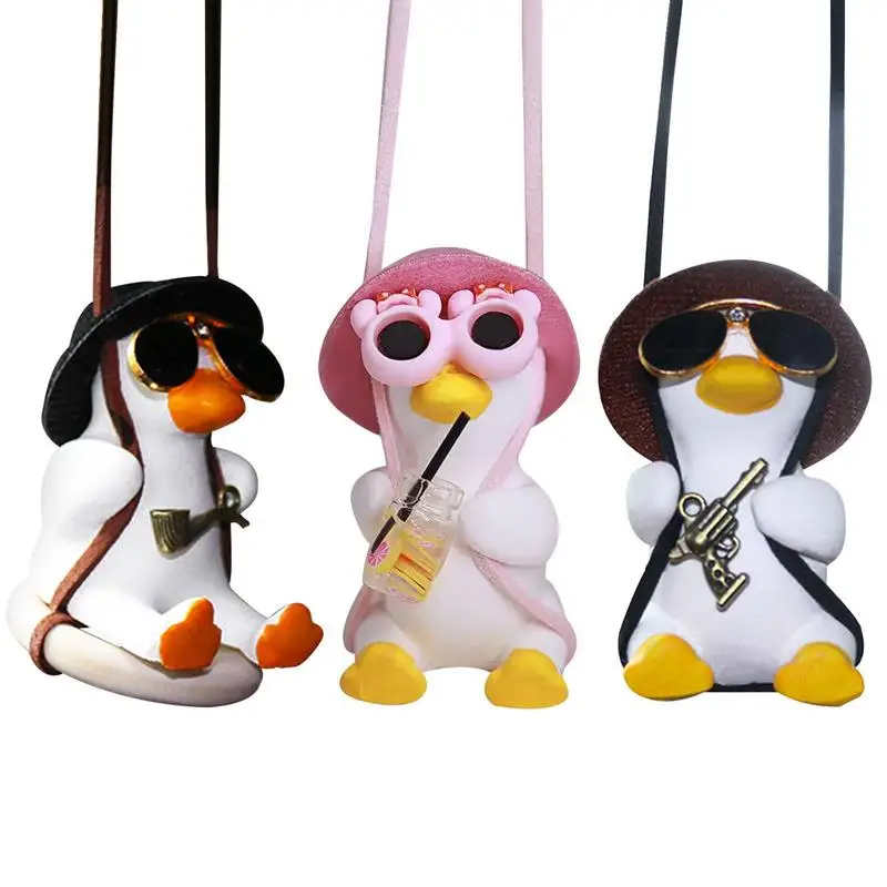 

Car Rearview Mirror Decoration Gypsum Multifunctional Auto Cute Anime Little Duck Pendant Hangable Ornament For Cars Accessories