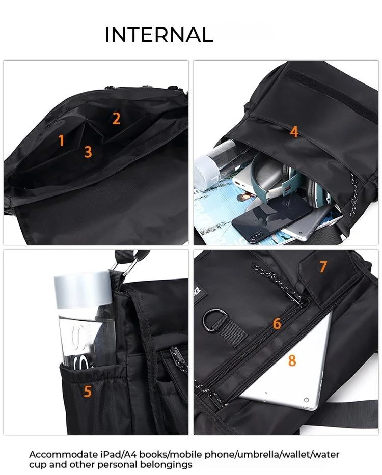Ανδρική τσάντα ώμου Messenger Casual από καμβά, με χιαστί φερμουάρ, μεγάλης χωρητικότητας, για άνδρες, διαγώνιος, σακίδιο πλάτης_voghion.com