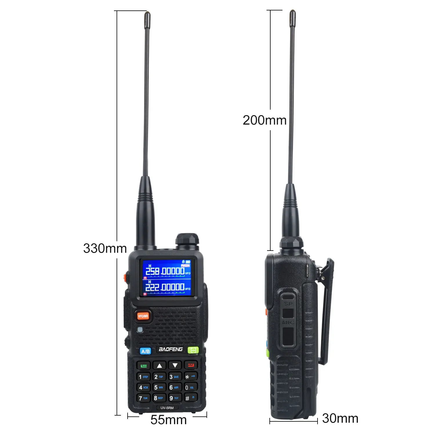 Baofeng UV-5RM 8W 999Ch Air Band FM Multibands Walkie Talkie One Key Frequency Copy Scrambler Vox Type-C Charging Two Way Radio