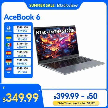 Blackview Laptop AceBook 6, Laptops Computer for Business Student, Quad-Core N150,16GB DDR4 512GB SSD, 15.6” FHD IPS Screen 1