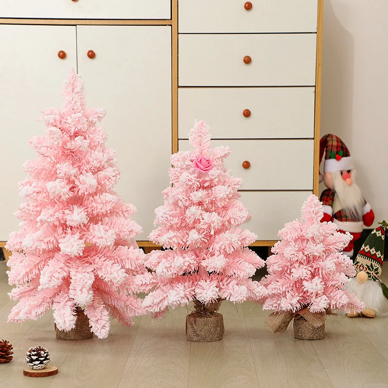 KX4B Pink Feather Christmas Tree Mini Table Top Artificial Christmas Decor  Tree Elegant Desktop Tree Decorations for Xmas - AliExpress