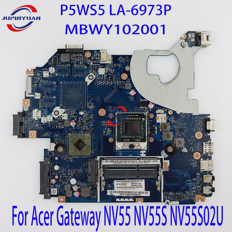 

Материнская плата P5WS5 LA-6973P MBWY102001 для ноутбука Acer шлюз NV55 NV55S NV55S02U, материнская плата fs1 DDR3, полный тест