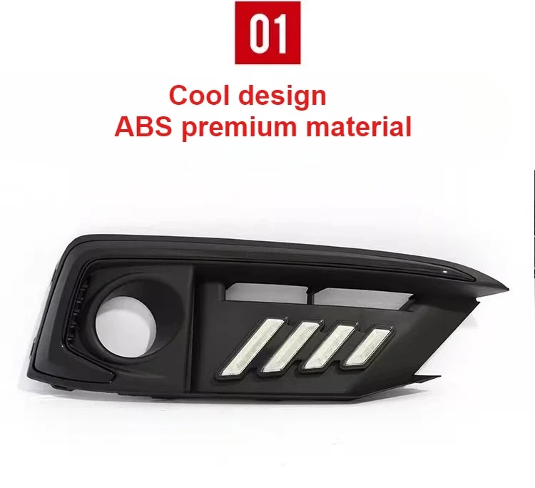 For Honda Civic 2019 2020 2021 Car LED Daytime Running Lights DRL Yellow Dynamic Turn Signal Front Fog Lamp 12V Daylights detail image 4