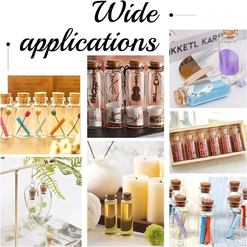 Mini Glass Bottles with Wood Cork Stoppers DIY Message Wishing Bottle Spice Storage Bottle Jars for Birthday Wedding Party Decor 6