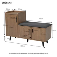 COMHTOM Modern Shoe Bench With Asymmetric Metal Handles