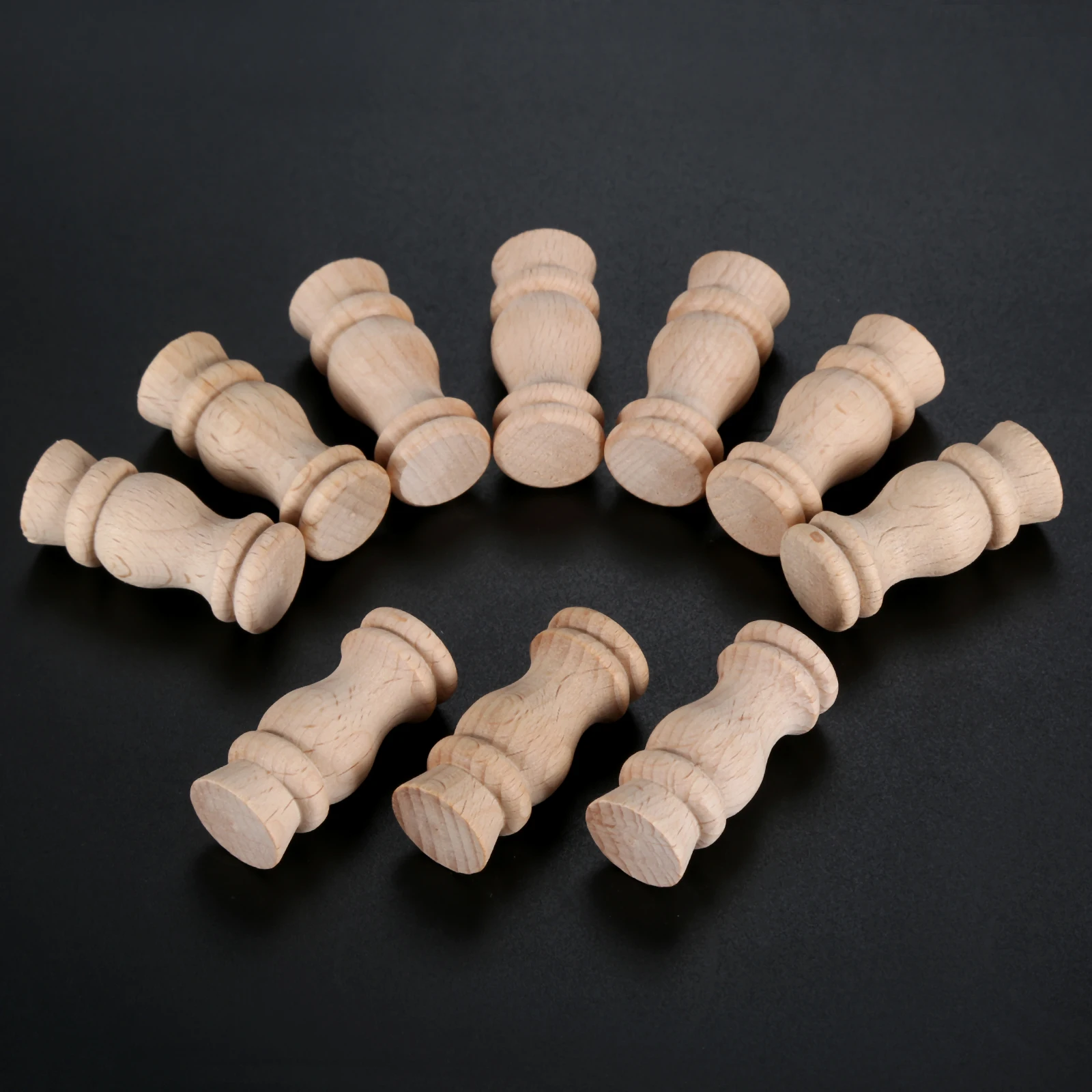 Unpainted Wood Craft Corridor Bridge Column Wood Fence Beads Lathe Small Applique Vintage Home Wedding Decor 10pcs wood craft decor