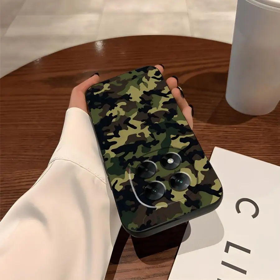 Camouflage Pattern Black Soft Phone Cover