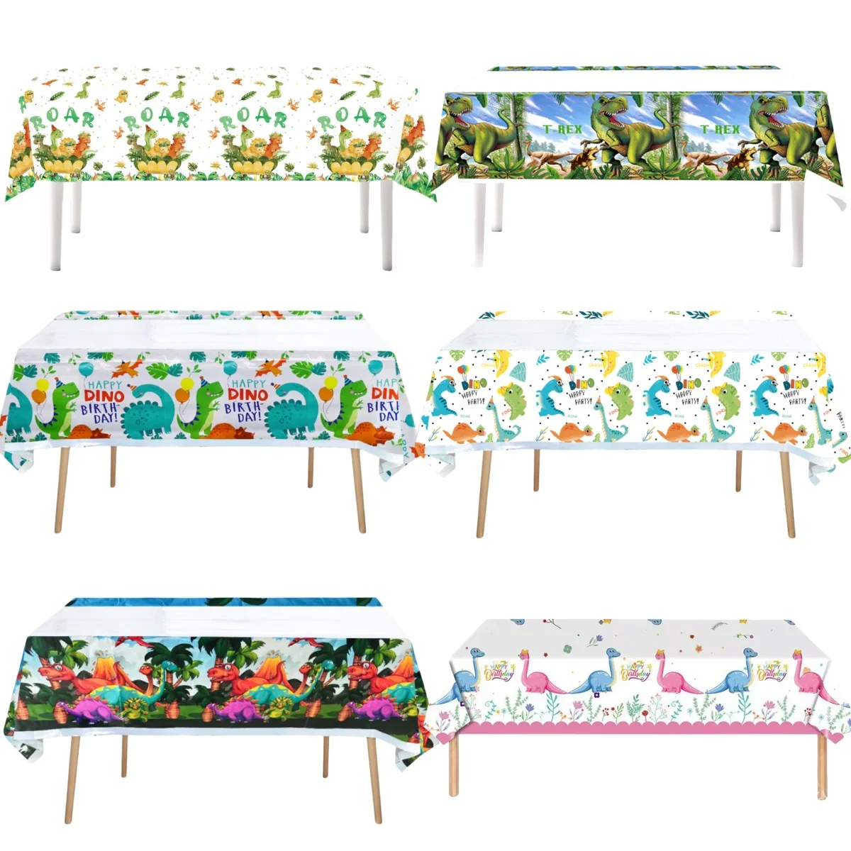 Dinosaur Tablecloth Birthday Decoration Cartoon Dinosaur Disposable Table Cloth Table Cover 1/5pcs Kid Favor Gift Party Supplies