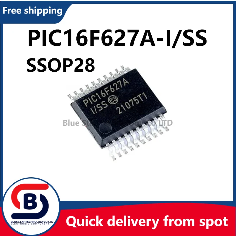 

Free Shipping 10-50pcs/lots PIC16F627A-I/SS PIC16F627A PIC16F627 16F627A SSOP20 Quick delivery from spot