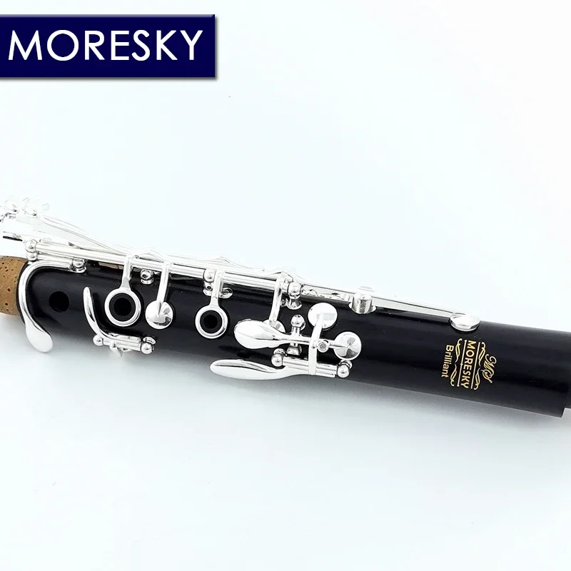 MORESKY Ebony Wood/Grenadilla Professional Clarinet A Silver Plated 19 Keys Klarnet &middot;Brilliant