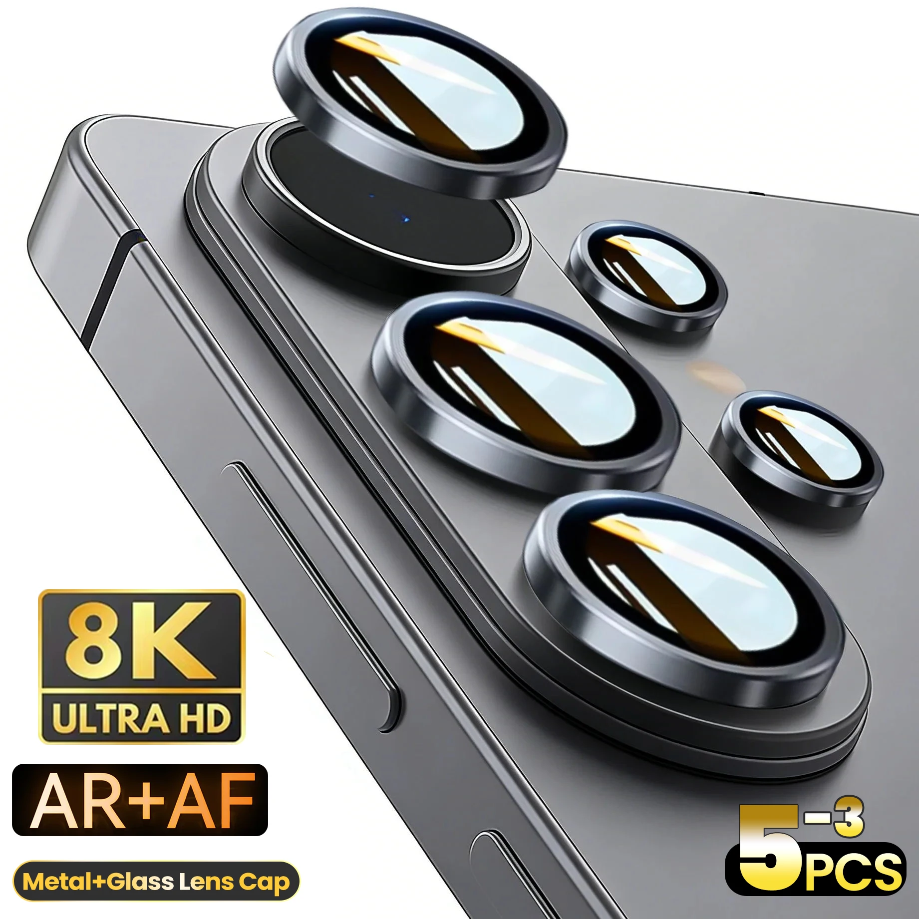 Full Cover Camera Metal Protector Ring with 9H Glass Rear Lens