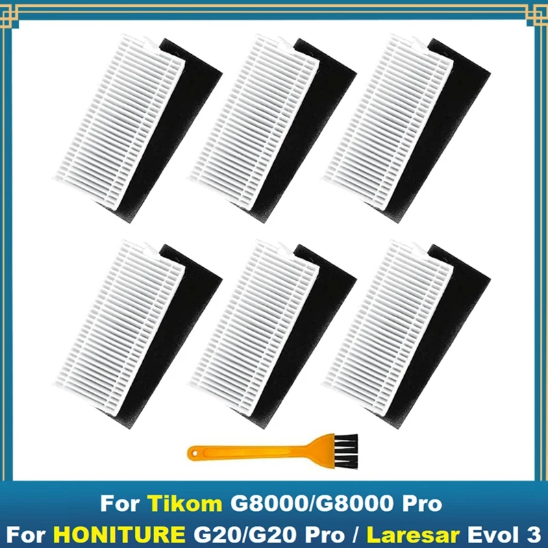 

Hepa Filter Replacement Parts With Brush For Tikom G8000, G8000 Pro For Honiture G20, For Laresar Evol 3 Robot Vacuum