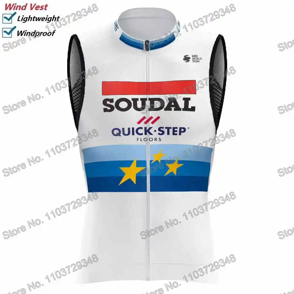 Soudal Quick Step Cycling Vest Windbreaker Pro Race Men Wind Vest Summer Road Bike Jersey Sleeveless MTB Bicycle Jacket