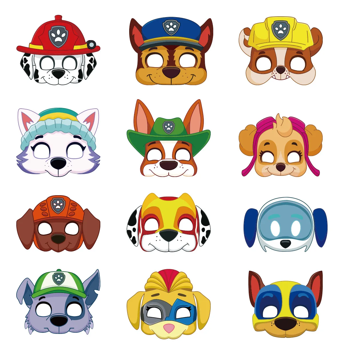 

12pcs Paw Patrol Masks Toy Puppy Patrol Kids Costume Masks Patrulla Canina Figure Mask Cosplay Birthday Party Toy