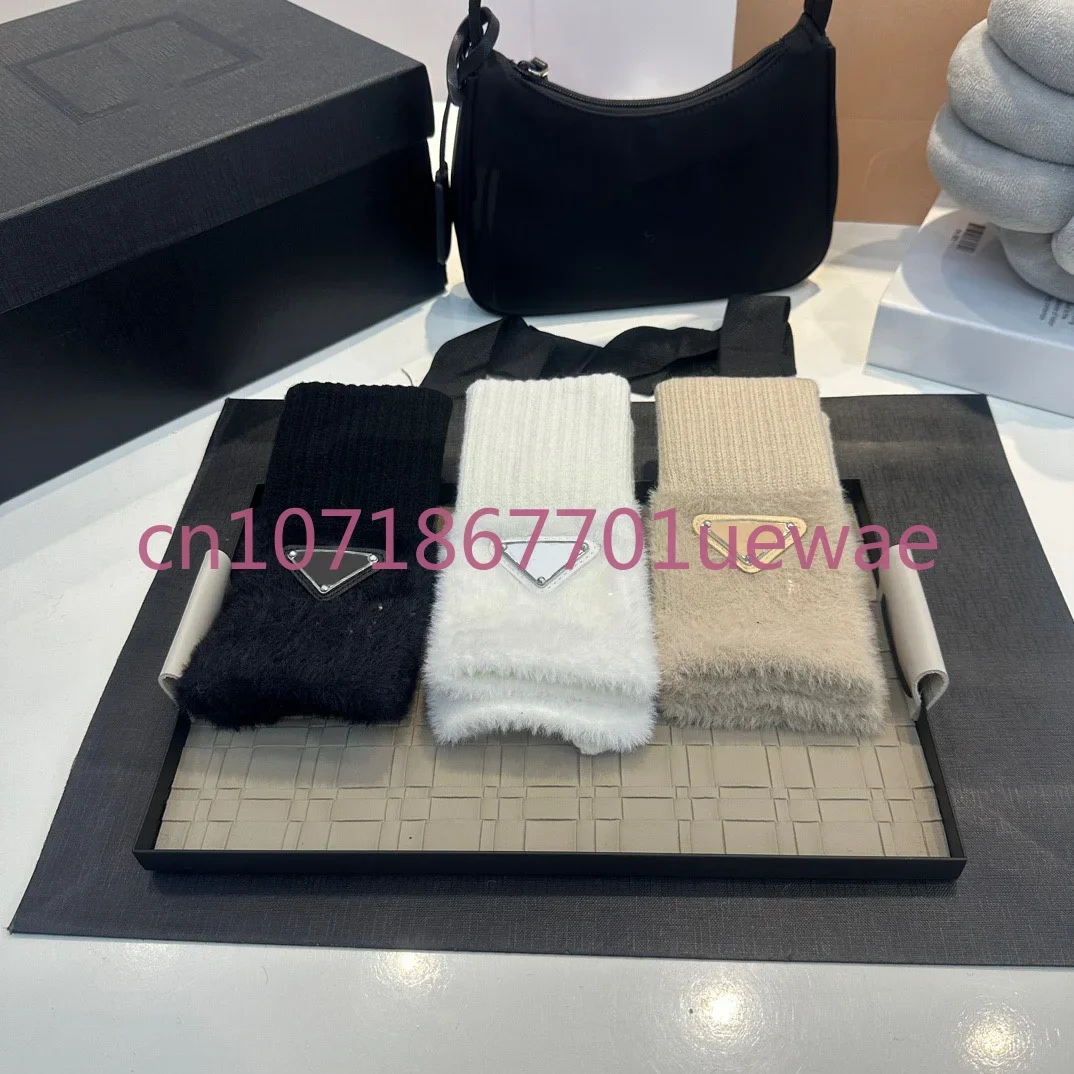 

Women's Fingerless Gloves Winter Plush Gloves Soft Warm Wool Knitting Arm Flexible Hand Gloves Designer Warmer for Men Women
