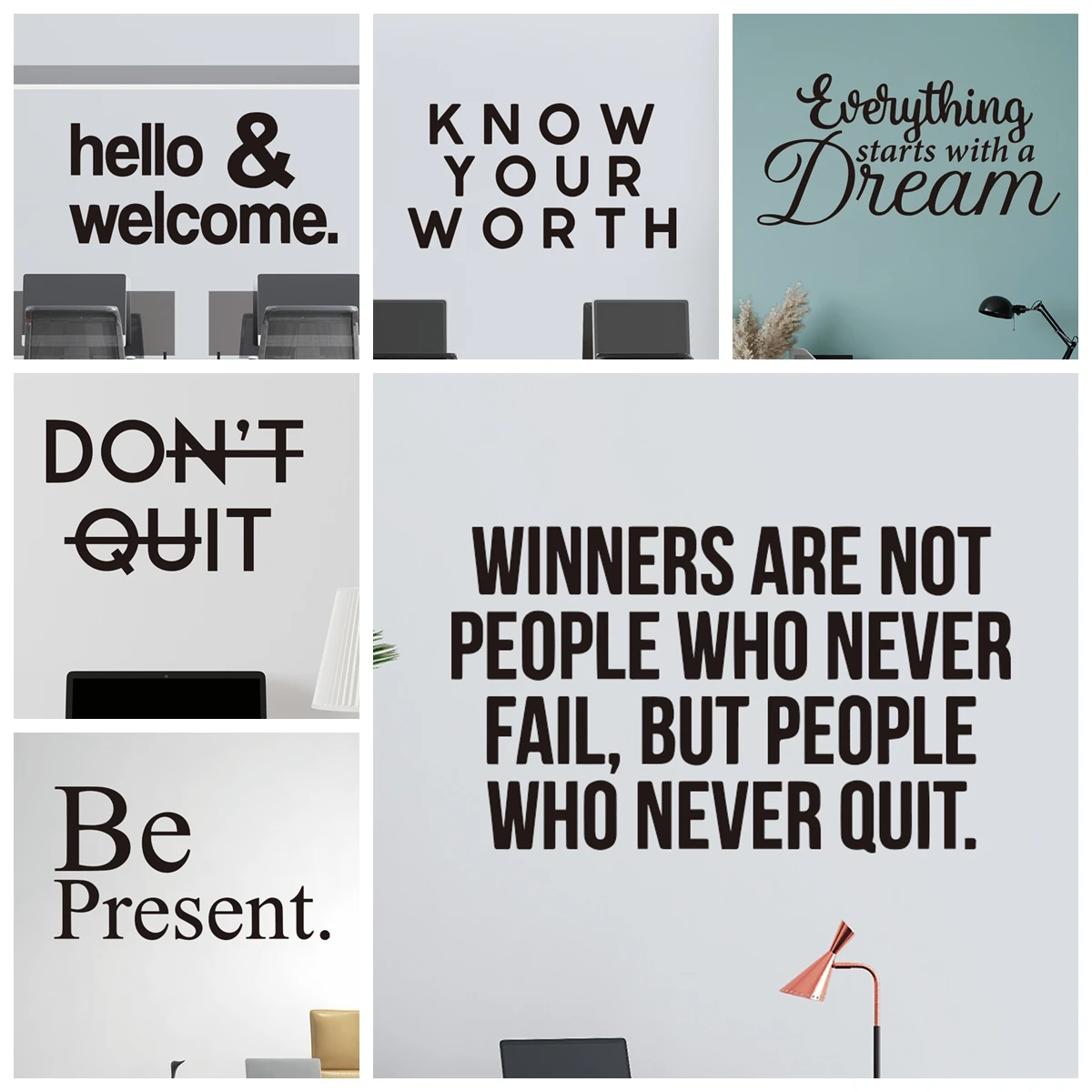 1pcInspirationalQuoteWallStickerDiyWallpaperWaterproofWallArt