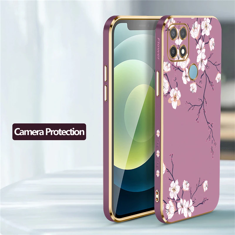 Floral Silicone Plating Cover – Elegant Soft Case Sleeve