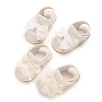 Summer Baby Baotou Sandals 0-18 Months Female Baby Anti slip Rubber Sole Walking Shoes Lace Embroidered Princess Shoes