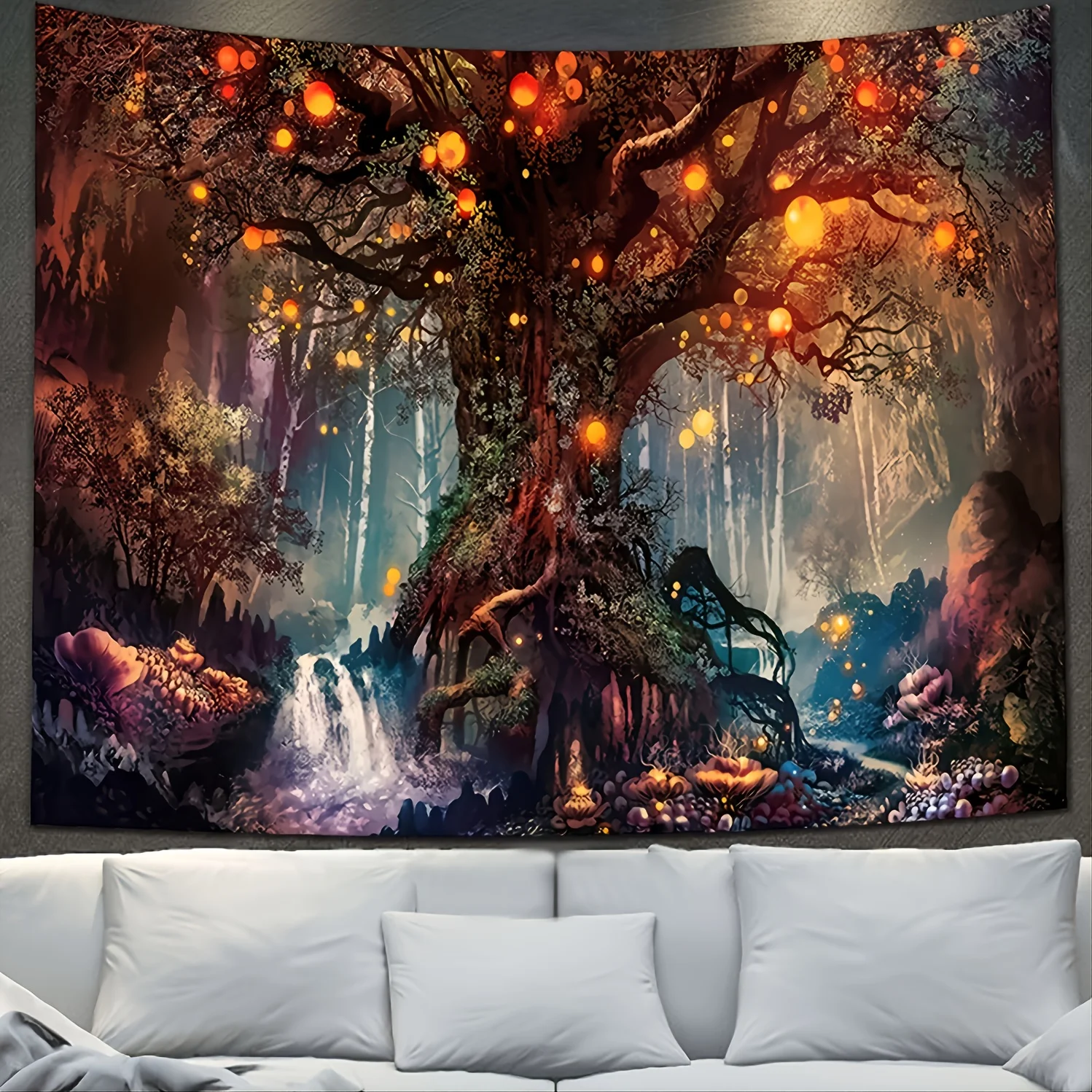 

1pc Forest Tapestry Tree Of Life Tapestry Nature Plant Psychedelic Elves For Bedroom Beach Blanket College Dorm Wall Hanging