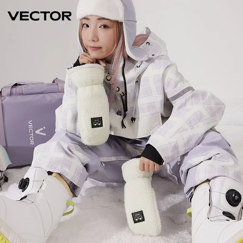 VECTOR Men's Women's Winter Ski Snowboard Waterproof and Warm Thick Snow Polar Fleece Gloves Snow Sports Gloves Snow Gloves 4