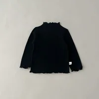 MiniAinis Autumn Winter New Baby Half High Collar Solid Color With Long Sleeved T-shirt Underneath Girls Cotton Underlay Top 4