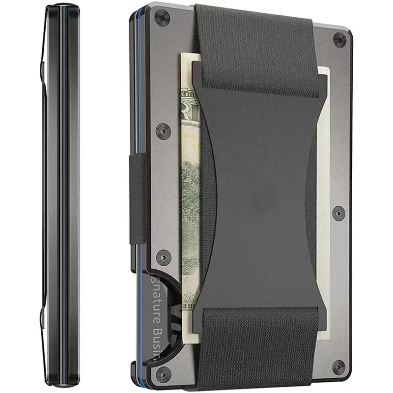 Slim RFID Secure Metal Wallet – Minimalist Aluminum Cardholder