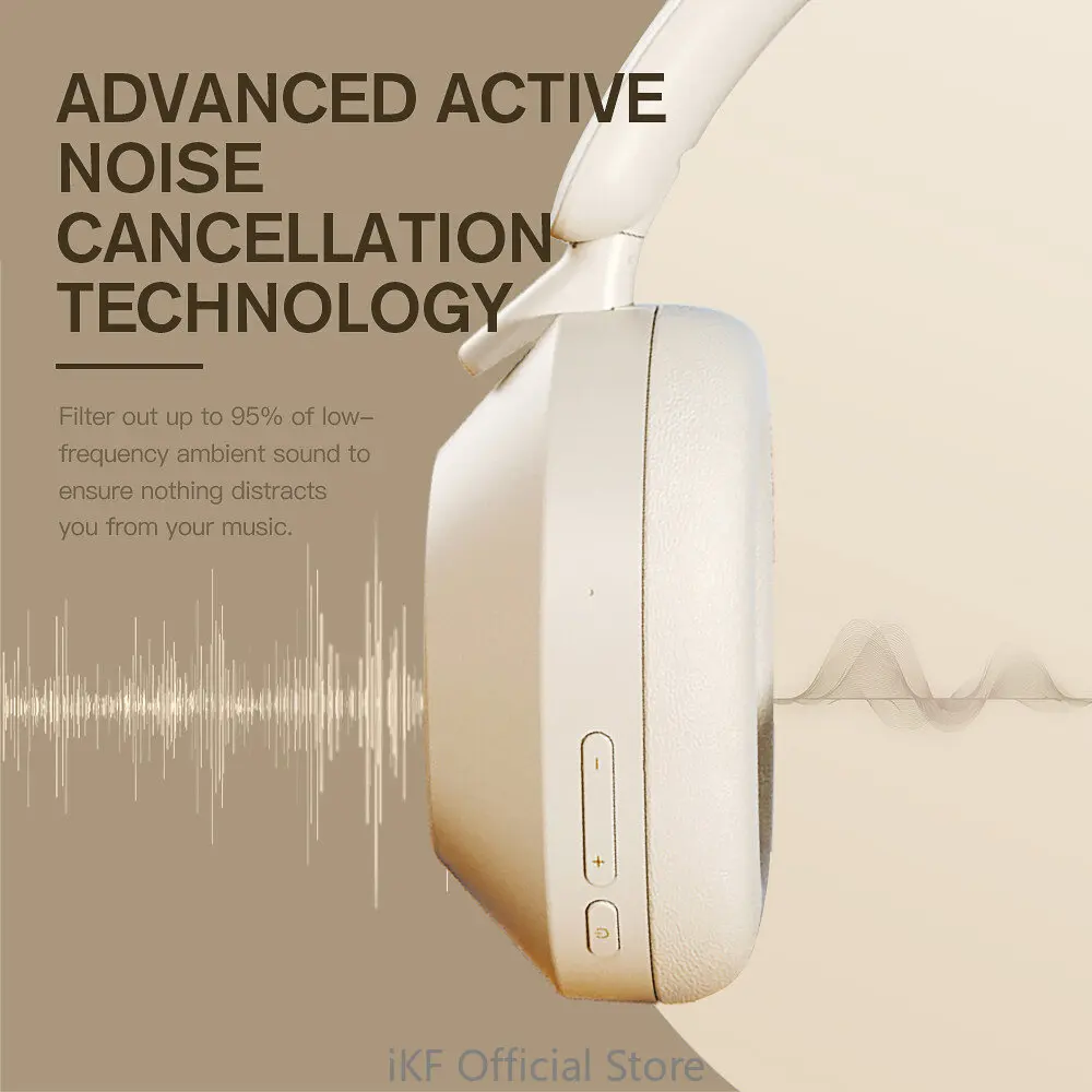 Ikf-ワイヤレスBluetoothオーバーイヤーヘッドフォン、ソロ