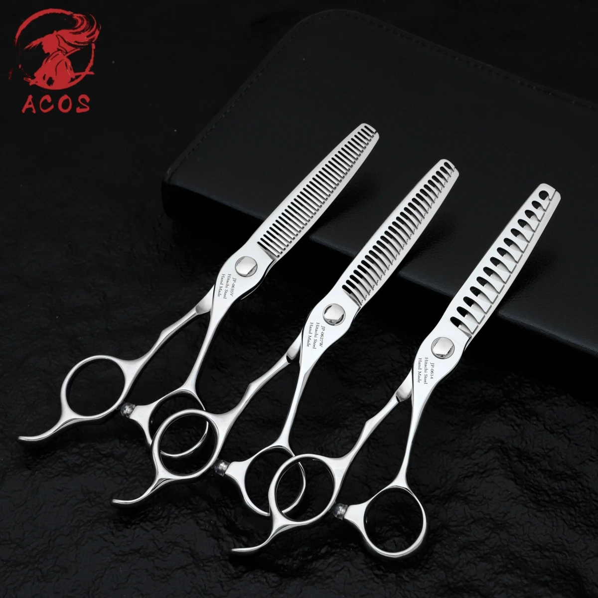 ACOS Professionelle Friseurschere aus japanischem 440C-Stahl, 6 Zoll, Ausdünnungsschere mit umgekehrter Klinge, geeignet für Salon und Familien-Styling – Detail 19