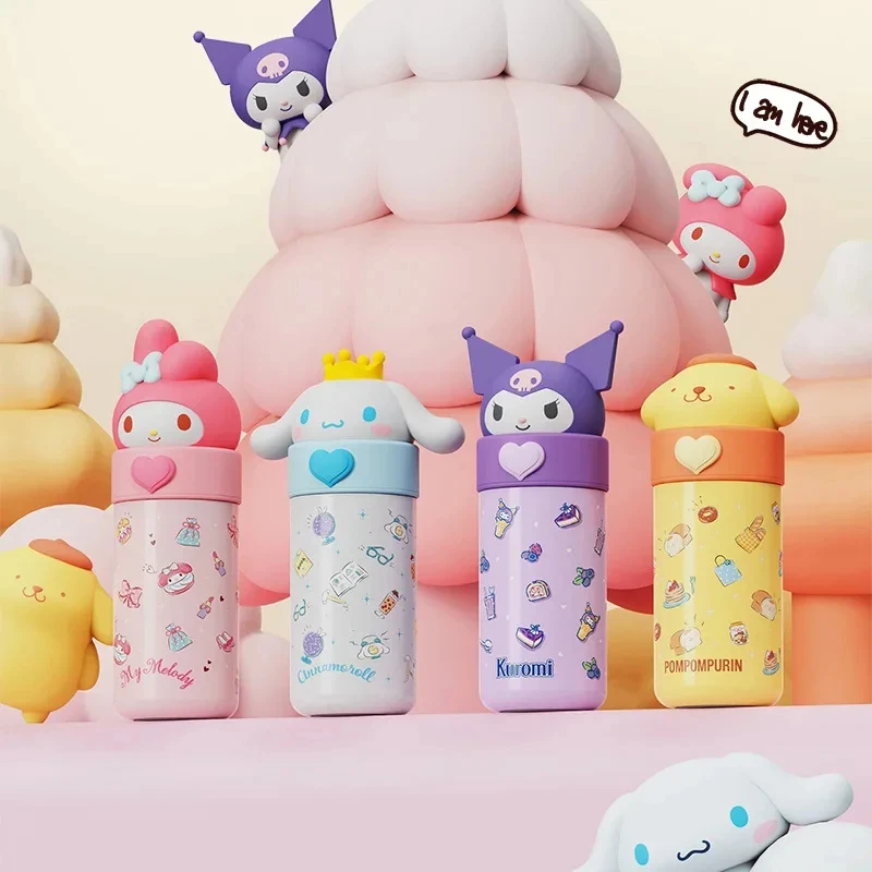 Sanrio Hello Kitty Cinnamoroll Kuromi Pochacco Cartoon Thermos Water Bottle Vacuum Termo Kids Vacuum Flask Bottle Tumbler