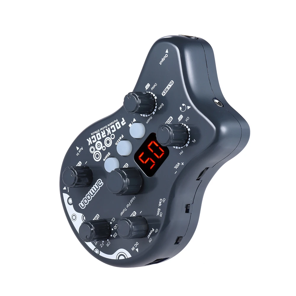 Portable Guitar Multi-effects Processor Effect Pedal 15 Effect Types 40 Drum Rhythms Tuning Function with Power Adapter