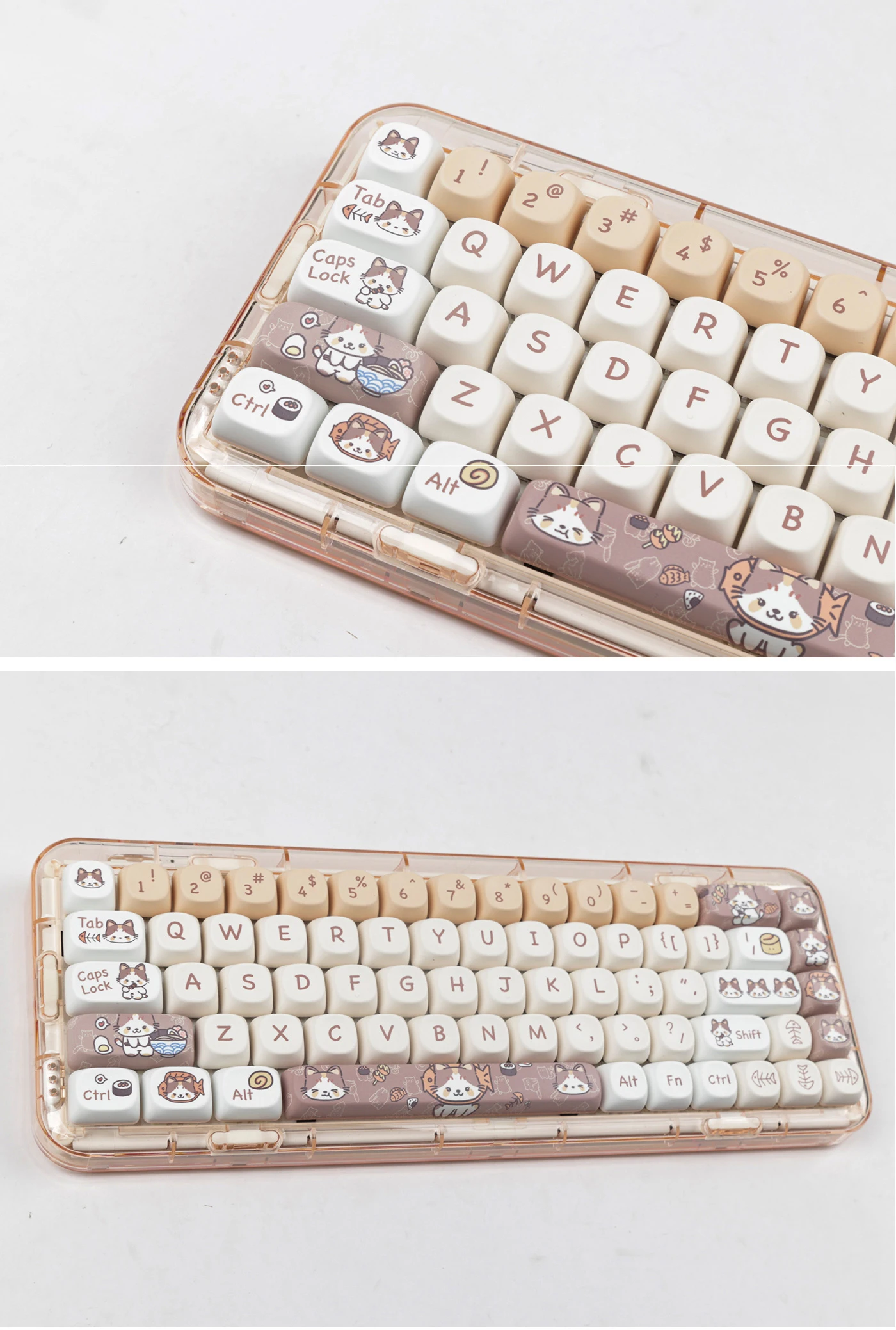 Kawaii Mao Profile Cat Fish Keycap Set (142 keys) - Special Edition