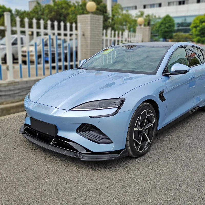 Front Bumper Lip for BYD Seal EV Air Splitter Car Body Kit Spoiler 2022 2023 2024 Black Skirts Accessories