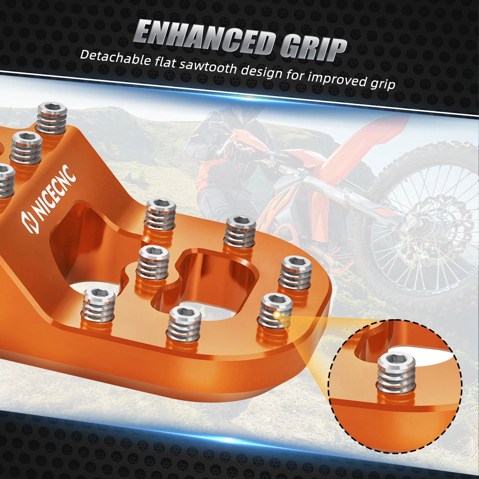 Abgestuftes Bremspedal-Spitzenpolster für Husqvarna 701 Beta RR/RR S KTM SX/SXF 390/790/890/1050/1190/1290/1090 Adventure/R Sherco SEF – Detail 4