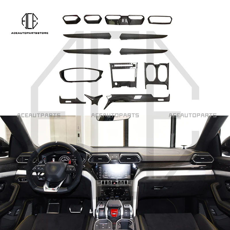 

Краны 3 м из углеродного волокна OEM-стиль автомобиль центральное управление Отделка приборной панели украшения полный комплект внутренняя отделка для Lamborghini Urus