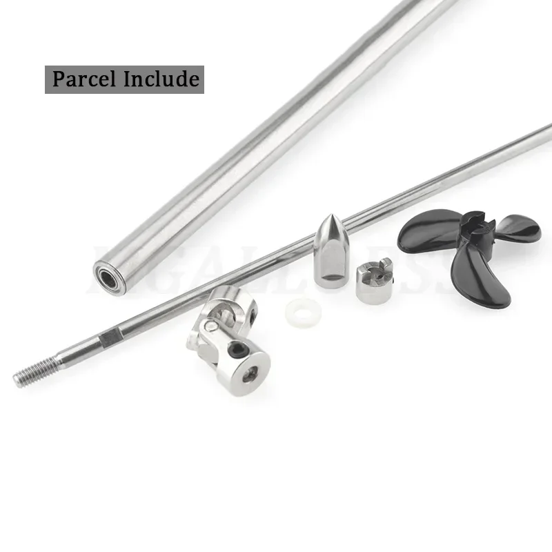 MKVAXR Albero motore in acciaio inossidabile da 4 mm for barca del Rc, albero motore da 4 mm, tre lame, manicotto for albero Bress, giunto universale, dado/set Componenti Dell'albero Della Barca(L30cm